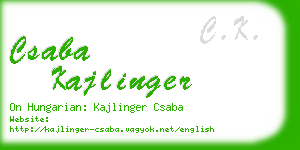 csaba kajlinger business card